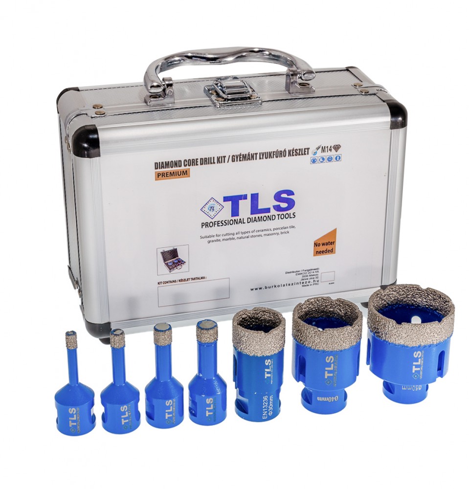 TLS-COBRA PRO 7 db-os 6-12-14-16-20-28-32 mm - lyukfúró készlet - alumínium koffer 