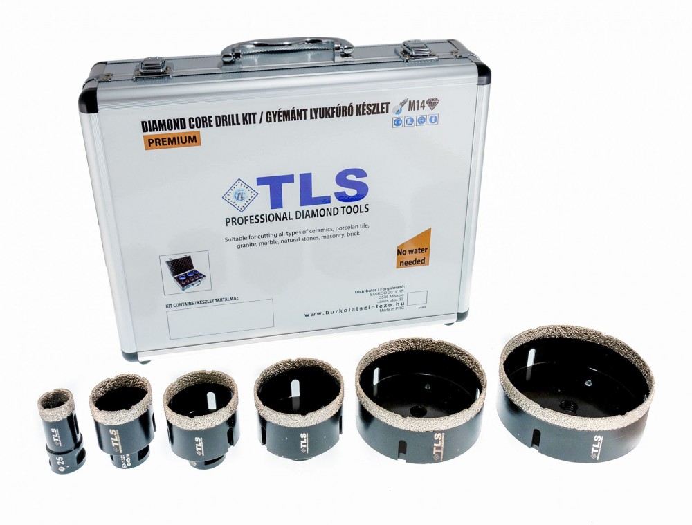 TLS-COBRA 6 db-os 20-45-55-65-100-125 mm - lyukfúró készlet - alumínium koffer fekete