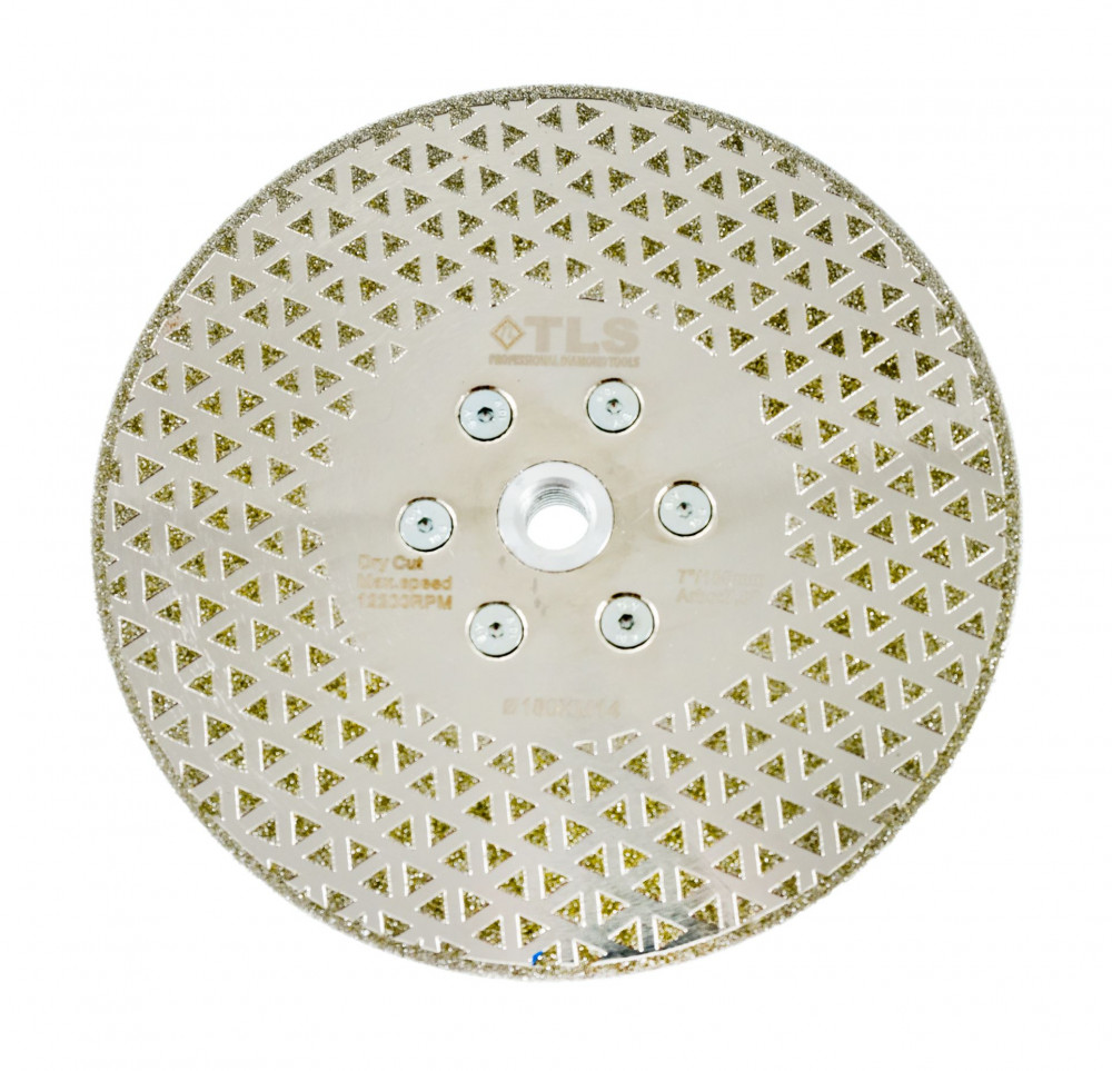 TLS ELECTROPLATED gyémánt vágó- és csiszolótárcsa 2 oldalas M14xd180 mm 