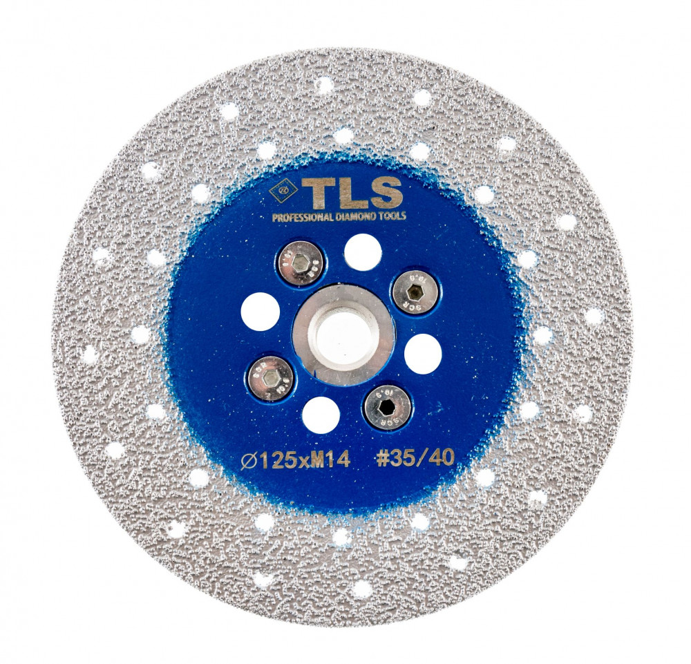 TLS VACUUM gyémánt vágó- és csiszolótárcsa 2 oldalas M14x125 mm - durva szemcseméret kék