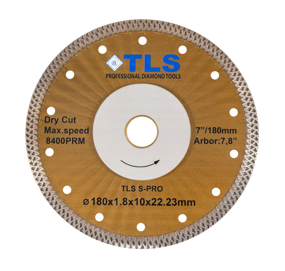 TLS S-PRO ultravékony gyémánt vágókorong d180x22,23x1,8x10 mm 