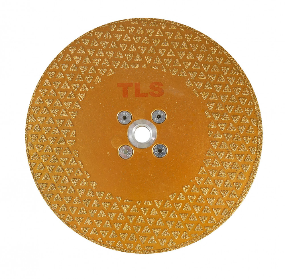 TLS VACUUM 2 SIDE TRIANGLE GOLDEN vákuum forrasztott gyémánt vágó- és csiszolótárcsa 2 oldalas M14xd180 mm