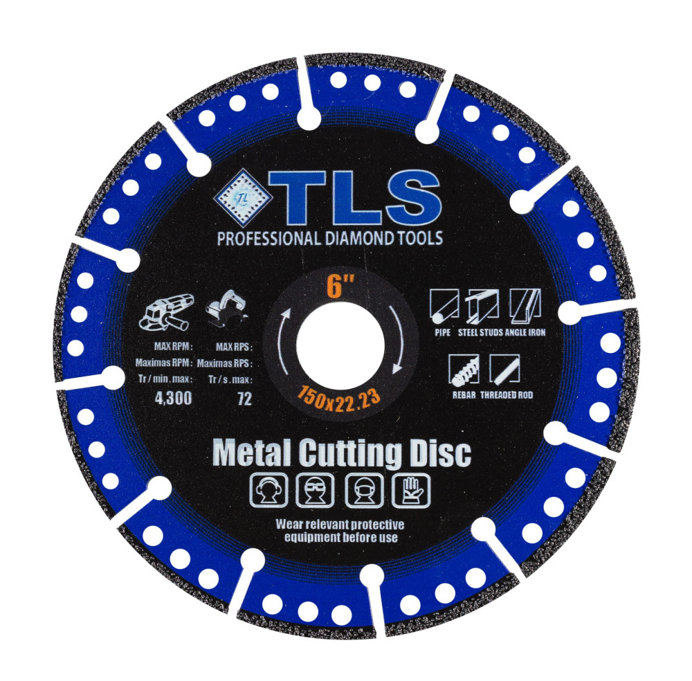 TLS METAL-PRO-3 gyémántszemcsés fém- és általános célú vágókorong d150x22.23x1.6/2.6x10 mm 
